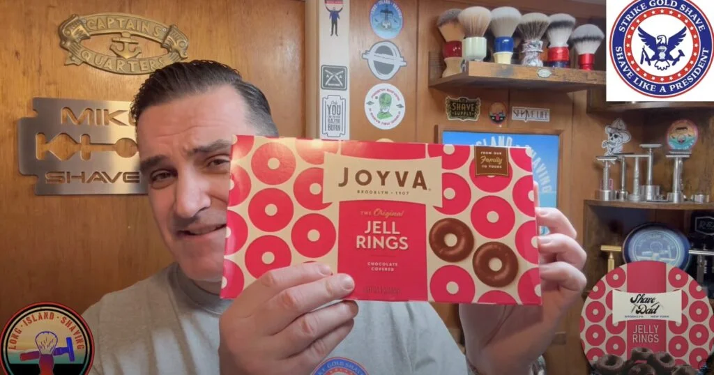 Long Island Shaver with a box of Joyva Jelly Ring candy.